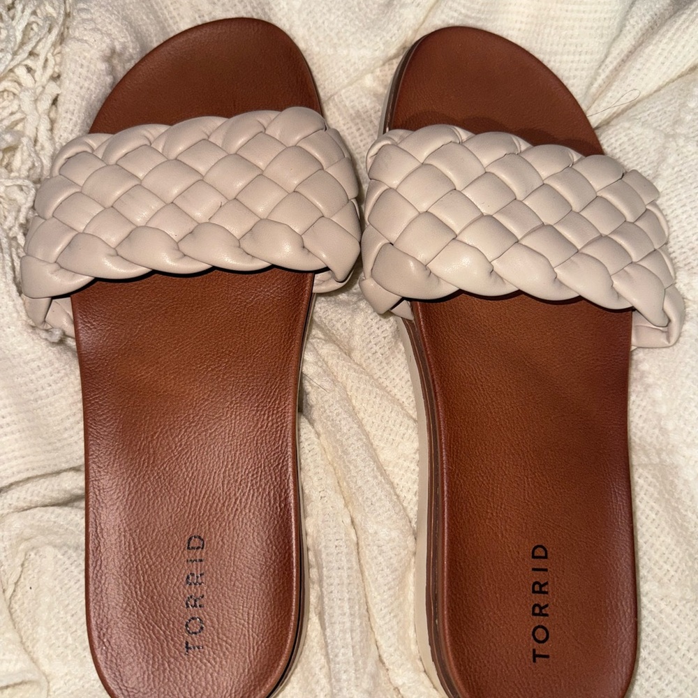 Torrid Women's Tan and Cream Braided Sandals
